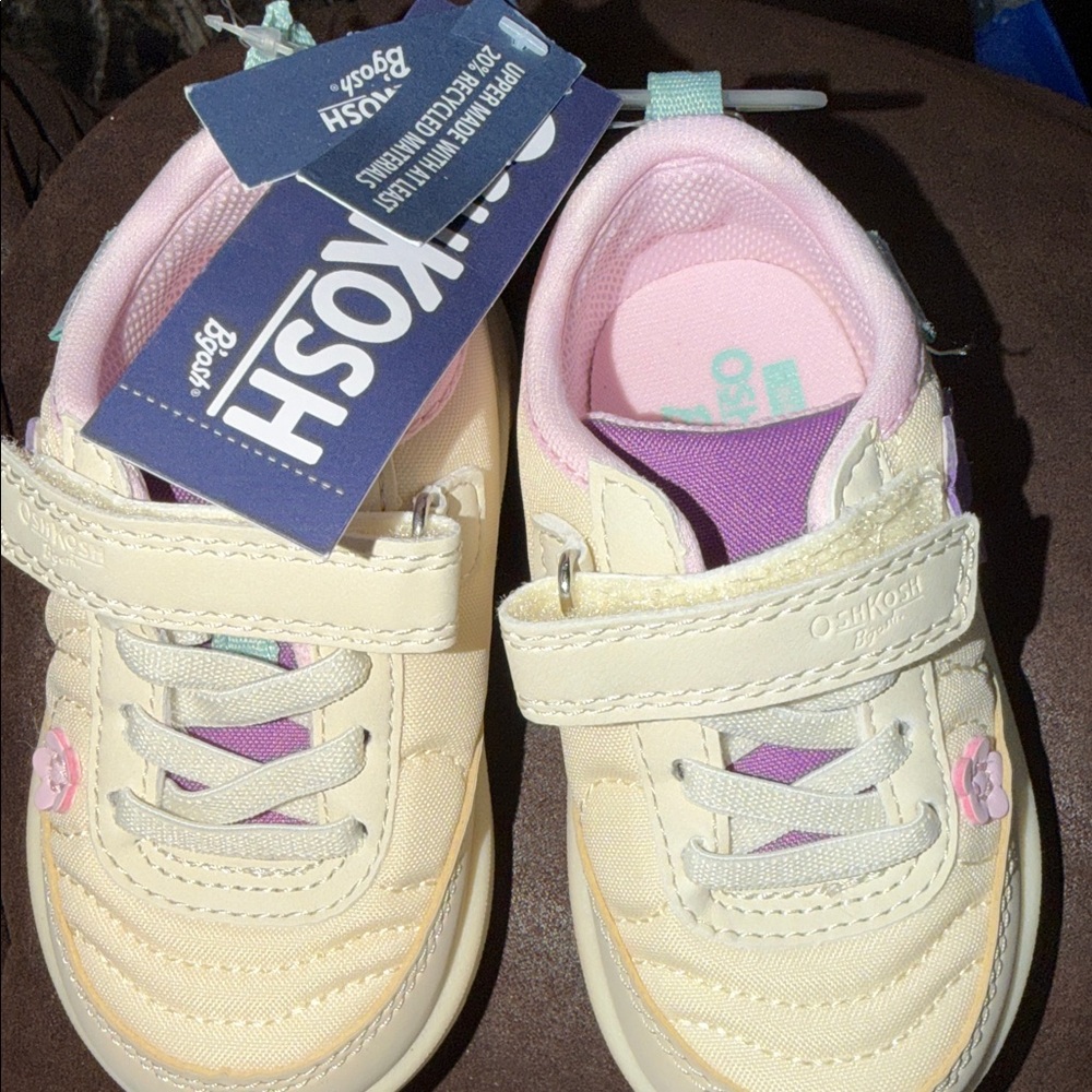 OshKosh B'gosh Cream, Pink and Purple Girls' Sneakers